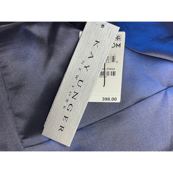 Kay Unger Delfina Statement Sleeve Gown Midnight Pink Zinnia Size 16 NWT - Picture 11 of 12